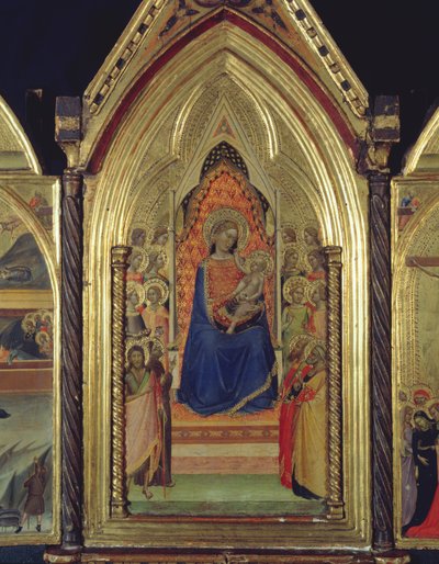 Triptychon der Jungfrau und des Kindes auf dem Thron, 1338 von Bernardo Daddi