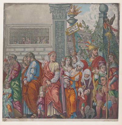 Blatt 7: Prozession, aus Der Triumph von Julius Caesar von Bernardo Malpizzi