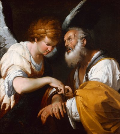 Heiliger Petrus von einem Engel befreit, um 1635 von Bernardo Strozzi