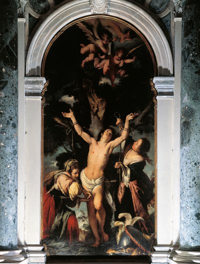 Der heilige Sebastian wird von den heiligen Frauen geheilt von Bernardo Strozzi