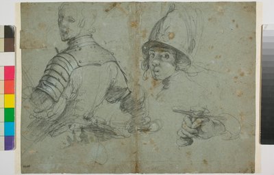 Studie eines jungen Mannes in Rüstung von Bernardo Strozzi