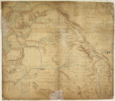 Karte des größten Teils von New Mexico und eines Teils von Oberkalifornien von Bernardo de Miera y Pacheco