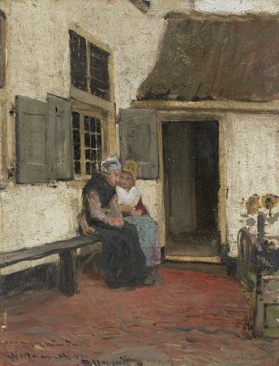 Nachbarschaftstratsch von Bernardus Johannes Blommers or Bloomers