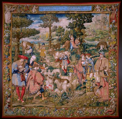 Die Gründung Roms: Faustulus trifft Romulus und Remus. von Bernart van (attr. to) Orley