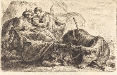 Darius erhält Wasser aus dem Helm eines Soldaten Alexanders von Bernhard Rode