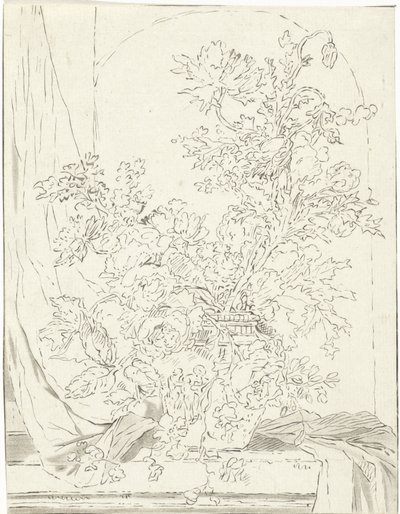 Vase mit Blumen vor einer Nische von Bernhard Schreuder