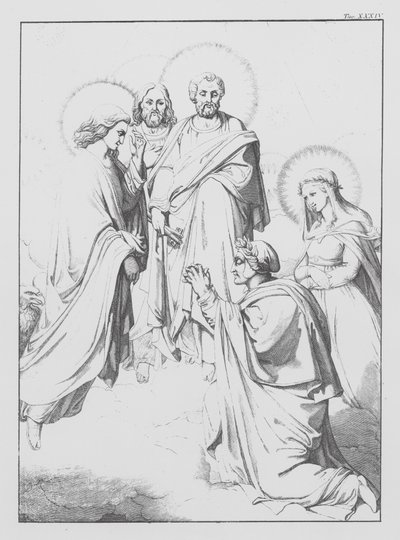 Dantes Göttliche Komödie, Paradiso (Himmel), Platte XXXIV (Lithografie) von Bernhard Schuler