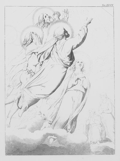 Dantes Göttliche Komödie, Paradiso (Himmel), Platte XXXV (Lithografie) von Bernhard Schuler