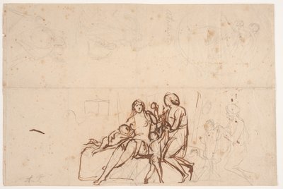 Verschiedene Entwürfe vergl. Relief "Adam und Eva" 1838 und "Atalante" Relief: Villa Torlonia 1837. von Bertel Thorvaldsen