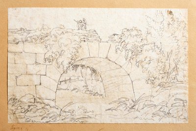 Die Ponte de Nono Brücke über den Marrano Fluss, außerhalb von Rom (?) von Bertel Thorvaldsen