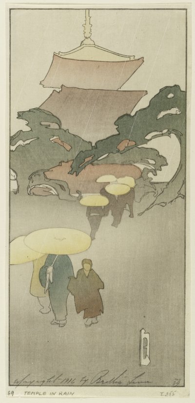 Tempel im Regen von Bertha Boynton Lum