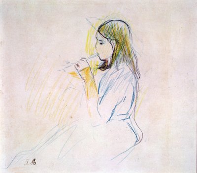 Manets Tochter spielt die Blockflöte von Berthe Morisot