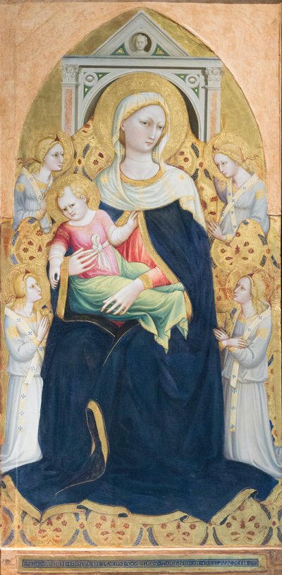 Thronende Madonna mit Kind und vier Engeln, ca. 1433 von Bicci di Lorenzo