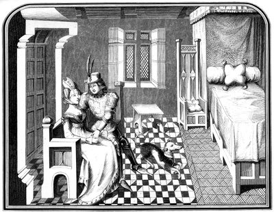 Ein Ritter und eine Dame, 15. Jahrhundert 1849 von Bisson and Cottard