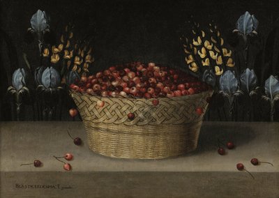 Stillleben mit Kirschen, Lupine und Iris, ca. 1610 von Blas de Ledesma