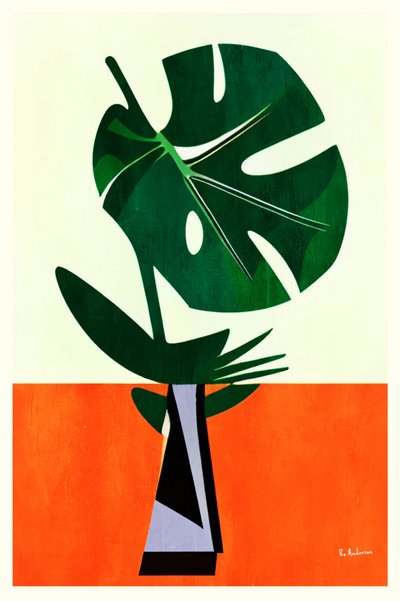 Mid-Century Monstera Blatt von Bo Anderson