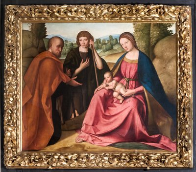 Anbetung der Hirten, Madonna mit Jesuskind und zwei Hirten von Boccaccio Boccaccino