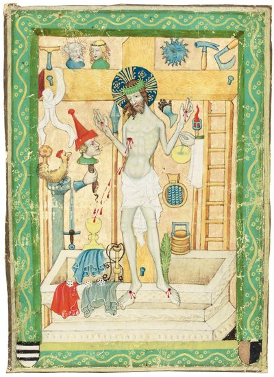 Christus als der Schmerzensmann, Böhmen, um 1420 von Bohemian School
