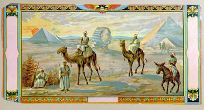 Die Sphinx und die Pyramiden, Etikett von einer Fez-Box, um 1910 von Bohemian School