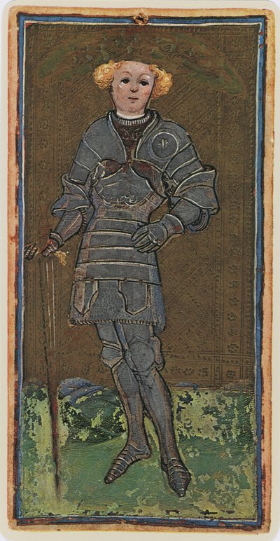 Der Bube der Schwerter, Faksimile einer Tarotkarte aus dem 
