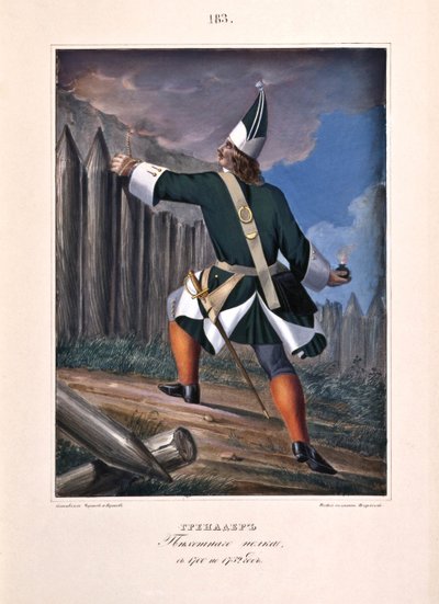 Grenadier des Infanterieregiments von Boris Artemyevich Chorikov