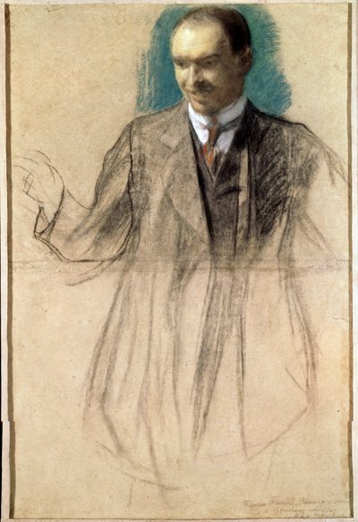 Porträt des Künstlers Kusma Petrov Vodkin von Boris Mikhailovich Kustodiev