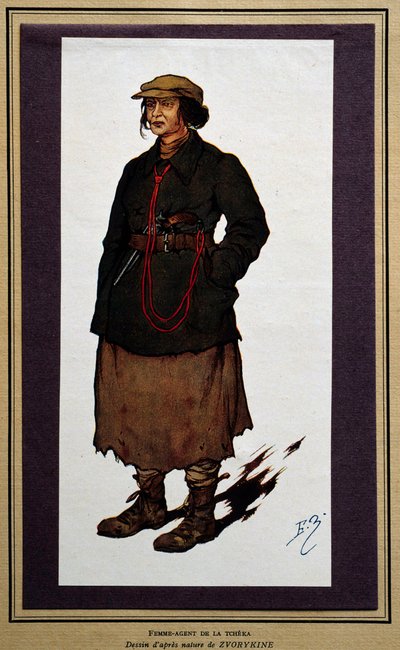 Russland: weiblicher Agent der russischen revolutionären Tscheka von Boris Vasilievich Zvorykin