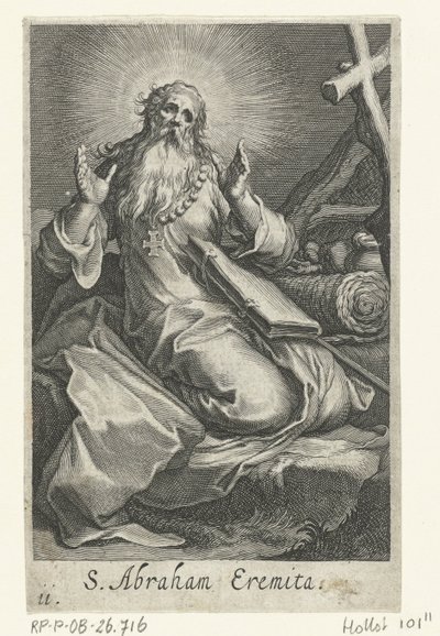 Heiliger Abraham von Edessa als Einsiedler (Kluftmänner, Sacra eremvs ascetarvm) von Boëtius Adamsz. Bolswert