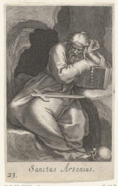 Heiliger Arsenius der Große als Einsiedler von Boëtius Adamsz. Bolswert