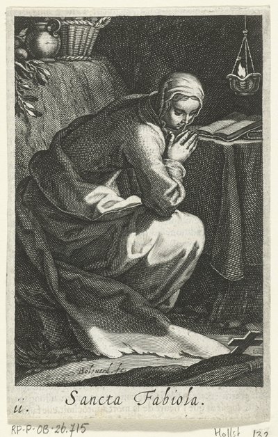 Heilige Fabiola von Rom als Einsiedlerin von Boëtius Adamsz. Bolswert