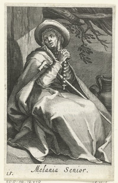 Heilige Melania die Ältere als Einsiedlerin von Boëtius Adamsz. Bolswert