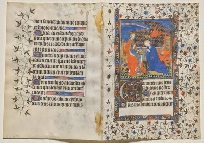 Bifolio aus einem Stundenbuch: Krönung der Jungfrau (recto) von Boucicaut Master