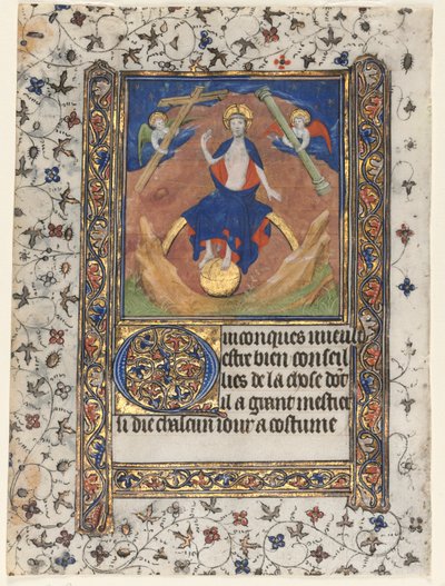 Blatt aus einem Stundenbuch: Christus im Gericht, um 1415 von Boucicaut Master