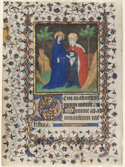 Blätter aus einem Stundenbuch: Die Heimsuchung und Christus im Gericht, ca. 1415 von Boucicaut Master