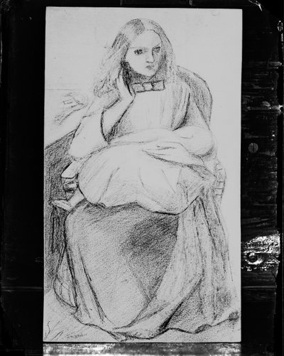 Fotografische Reproduktion von "Figure Study of Seated Woman with Child" von British Photographer