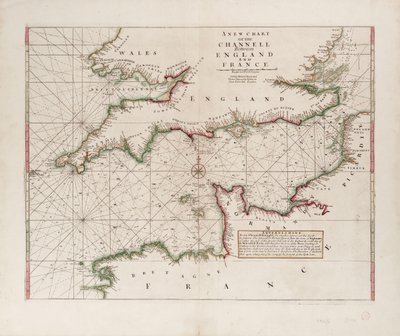 Karte des Kanals zwischen England und Frankreich von British School