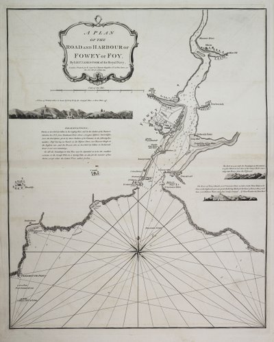 Ein Plan der Straße und des Hafens von Fowey oder Foy von Leutnant James Cook der Royal Navy von British School