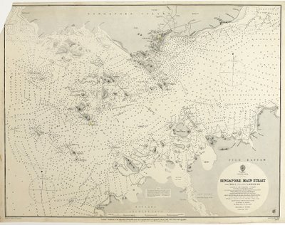Chinesisches Meer Singapur Hauptstraße Von Tree I (Pulo Angup) bis Battam Bay, vermessen von Staff Commander J.W. Reed, R.N. und den Offizieren der H.M.S. Rifleman von British School