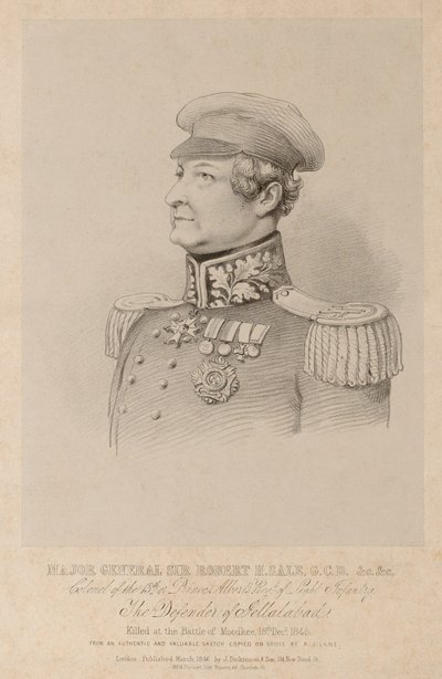 Generalmajor Sir Robert Sale GCB und Oberst des 13. Regiments von Prinz Alberts Leichter Infanterie, Der Verteidiger von Jellalabad von British School