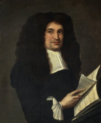 Porträt eines Mannes mit einem Musikbuch, ca. 1700 von British School
