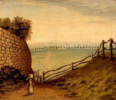 Blick auf den Fußweg nach Lenton über den Nottingham Park, um 1795 von British School