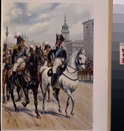 Kaiser Alexander I. mit Großherzog Konstantin Pawlowitsch von Russland von Bronislaw Gembarzewski