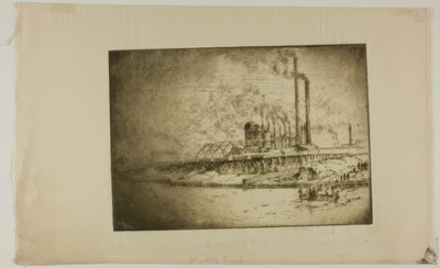 Chicago - Bubbly Creek, 35. Straße und Fluss von Bror Julius Olsson Nordfeldt