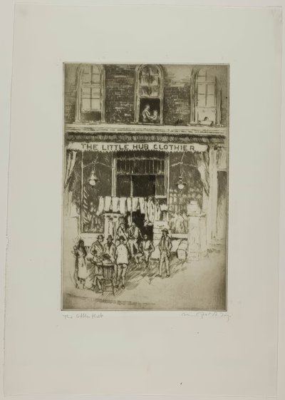 Chicago - Der Kleine Hub, South Clark und Harrison Straßen von Bror Julius Olsson Nordfeldt