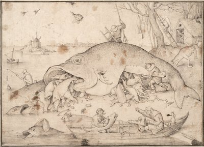 Große Fische fressen kleine Fische, 1556 von Bruegel
