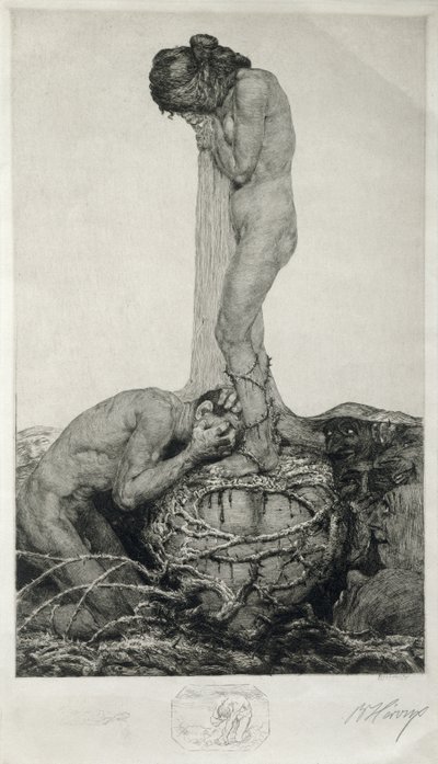 Trauer, 1916 (Remarque-Probedruck auf Papier) von Bruno Heroux