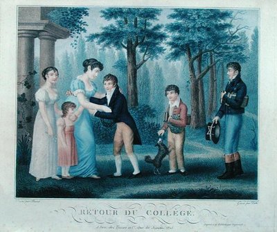 Rückkehr vom College, graviert von Duthe von Busset