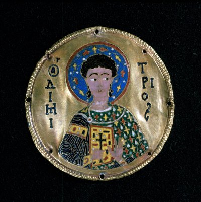 Büste des heiligen Demetrius, Email, Byzanz von Byzantine