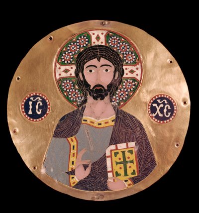 Byzantinische Kunst: „Christus Pantokrator“ (Christus in Herrlichkeit) Emaille des 10. Jahrhunderts von Byzantine
