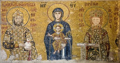 Komnenos-Mosaik, das Madonna und Kind darstellt, Hagia Sophia, Türkei von Byzantine